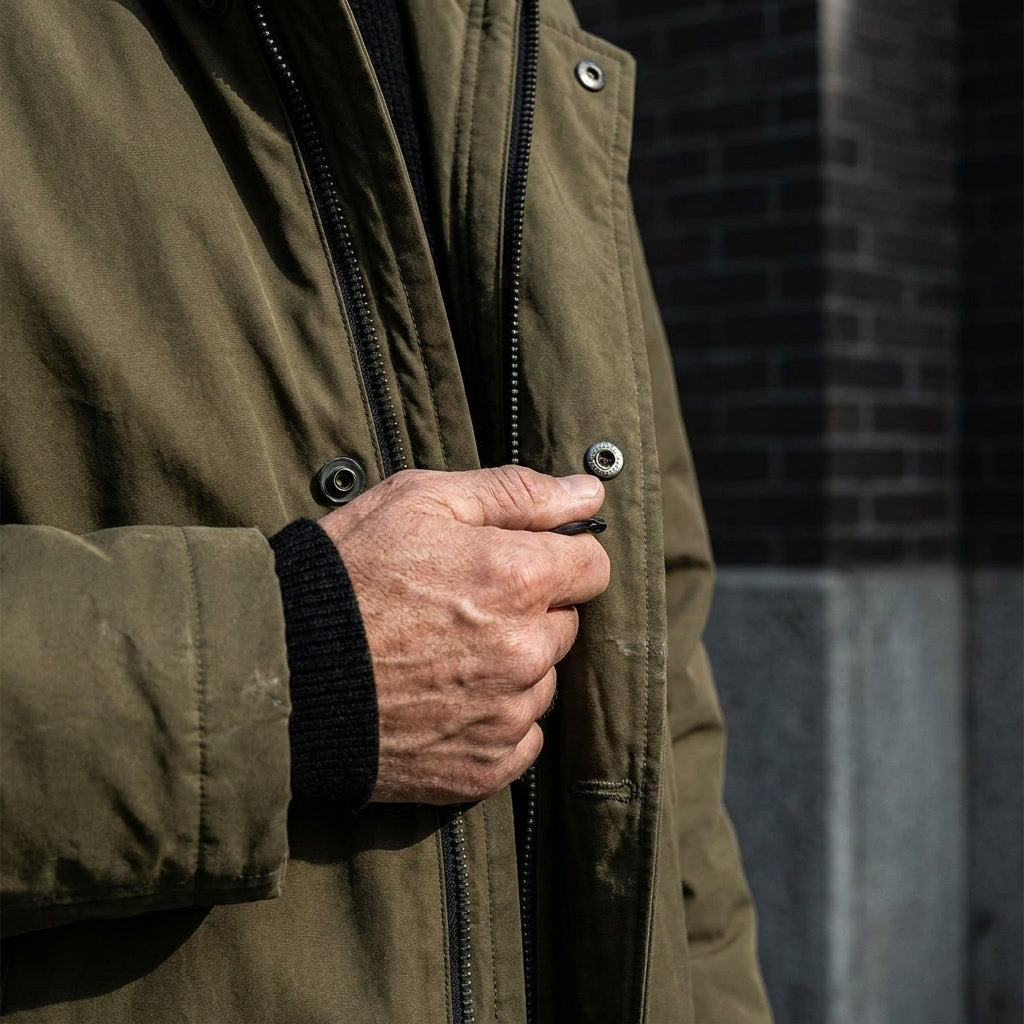 Overcoat for Men - Hooded, Long Length, Tailored Fit, Versatile Design
