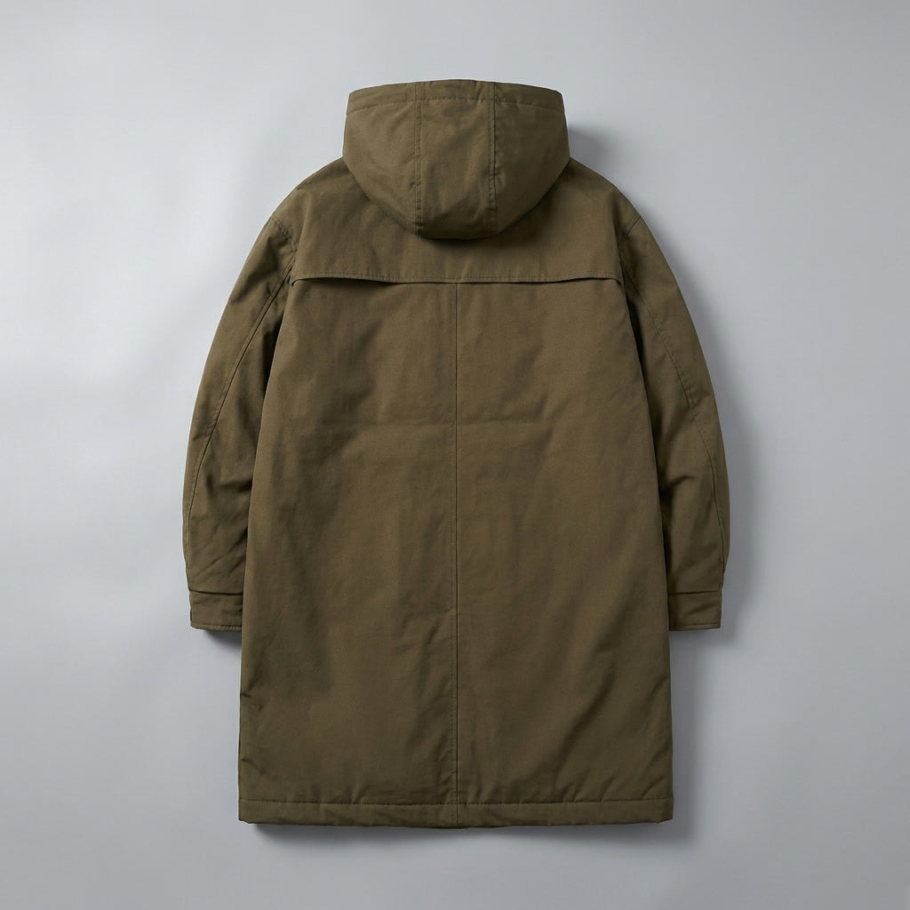 Overcoat for Men - Hooded, Long Length, Tailored Fit, Versatile Design