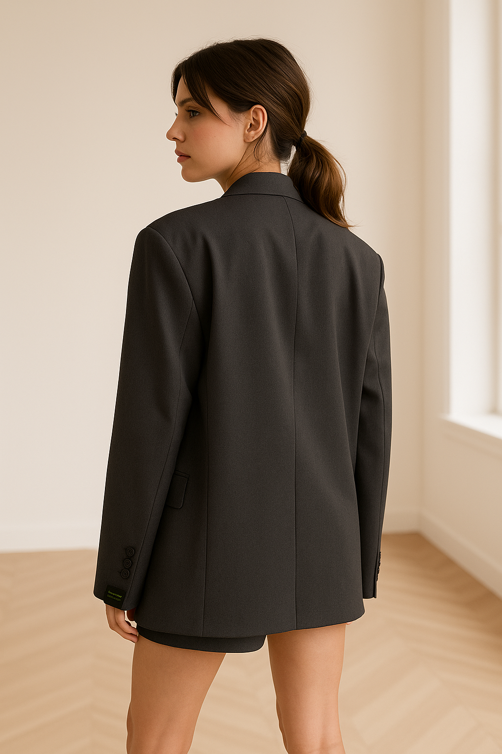 Oversized Blazer for Women - Classic Design with Button Closure and Notched Lapels