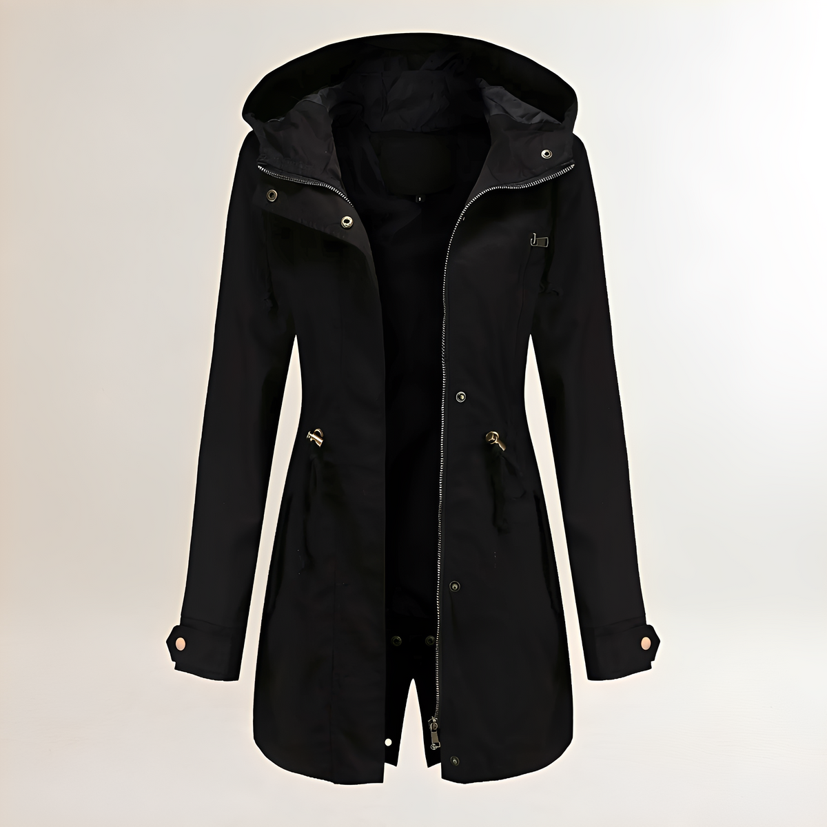 Parka for Women - Hooded, Zipper Closure, Drawstring Waist, Long Sleeve