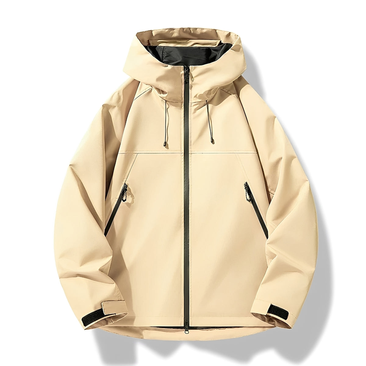 Shell Jacket Men - Hooded, Zip Closure, Casual Fit, Outdoor Style