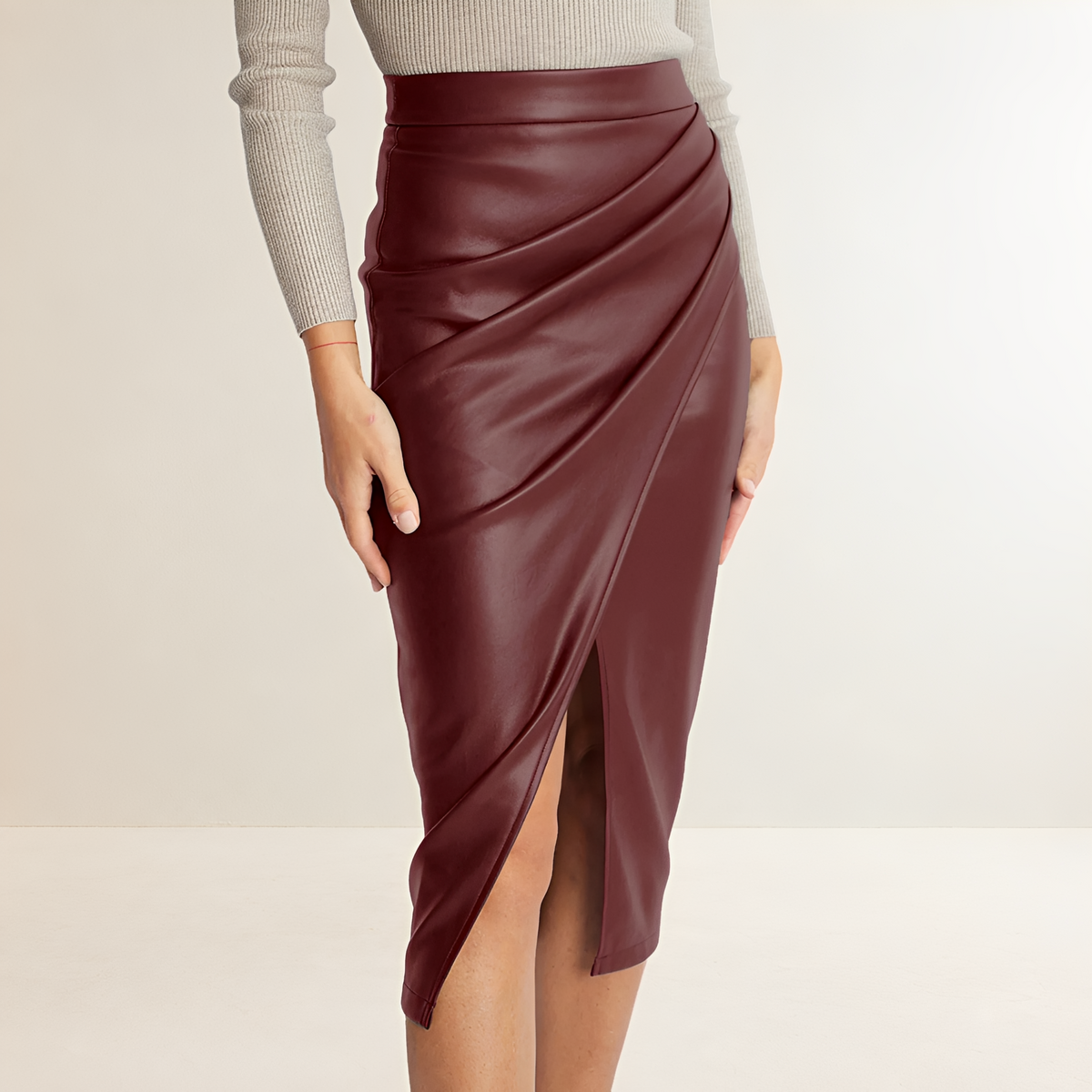 Skirt Women High Waist Midi Pleated Design - Regular Fit