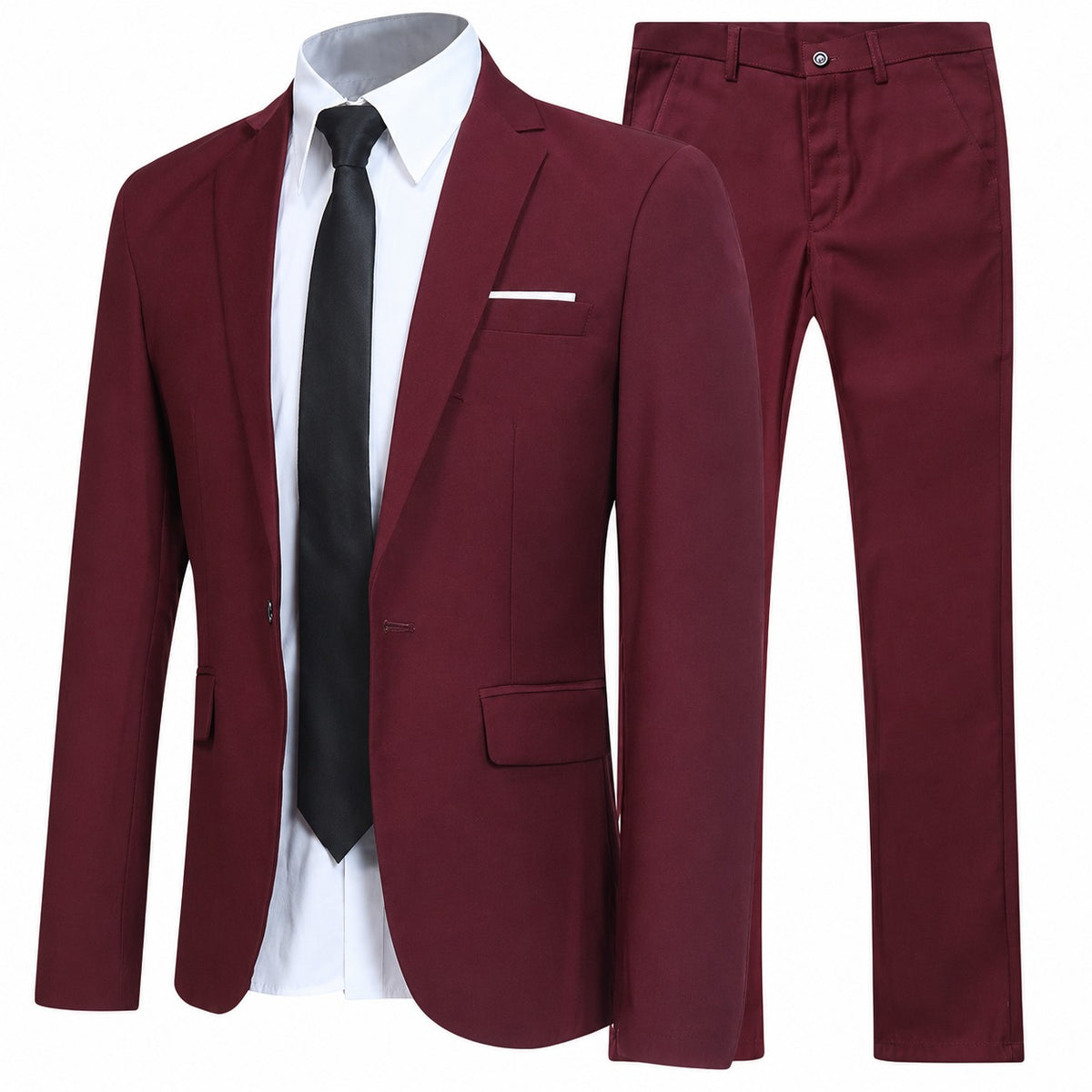 Suit Set Men - Two-Piece Blazer and Trousers, Slim Fit, Elegant Design