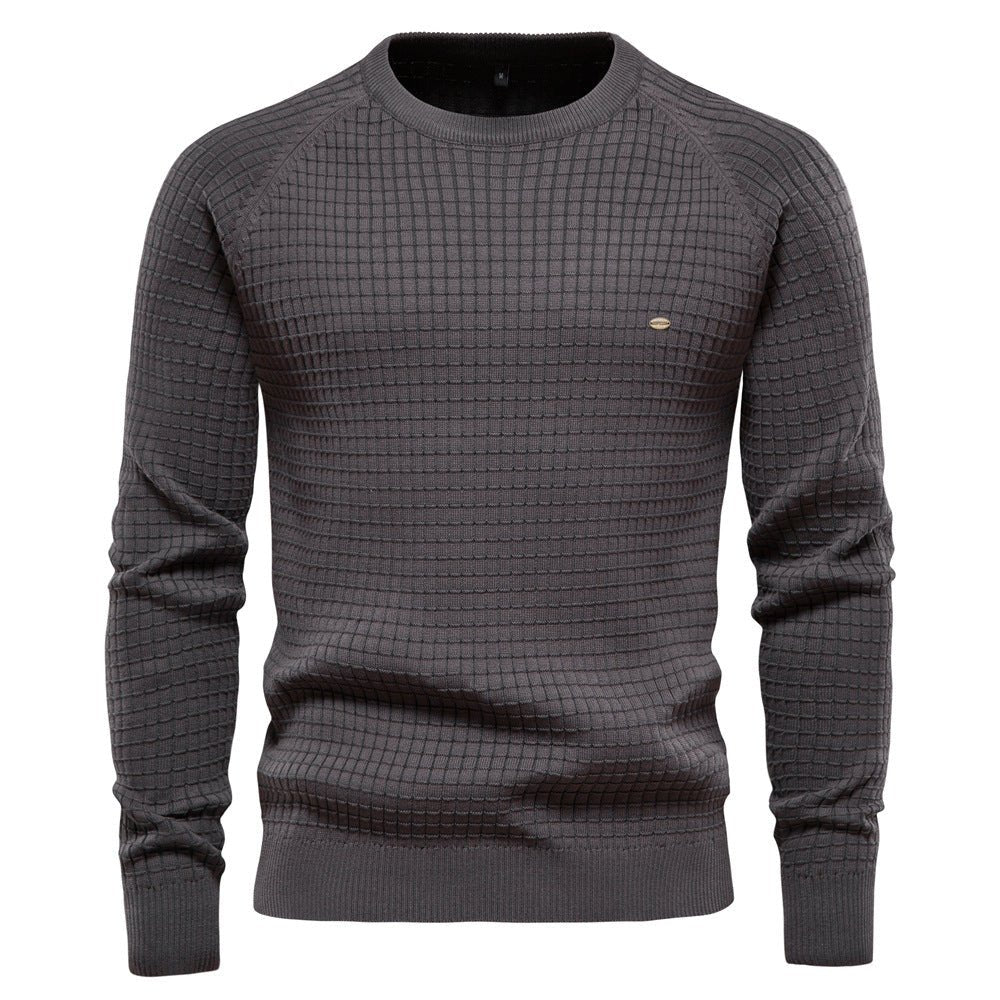 Sweater for Men Textured Crew Neck - Regular Fit Long Sleeve