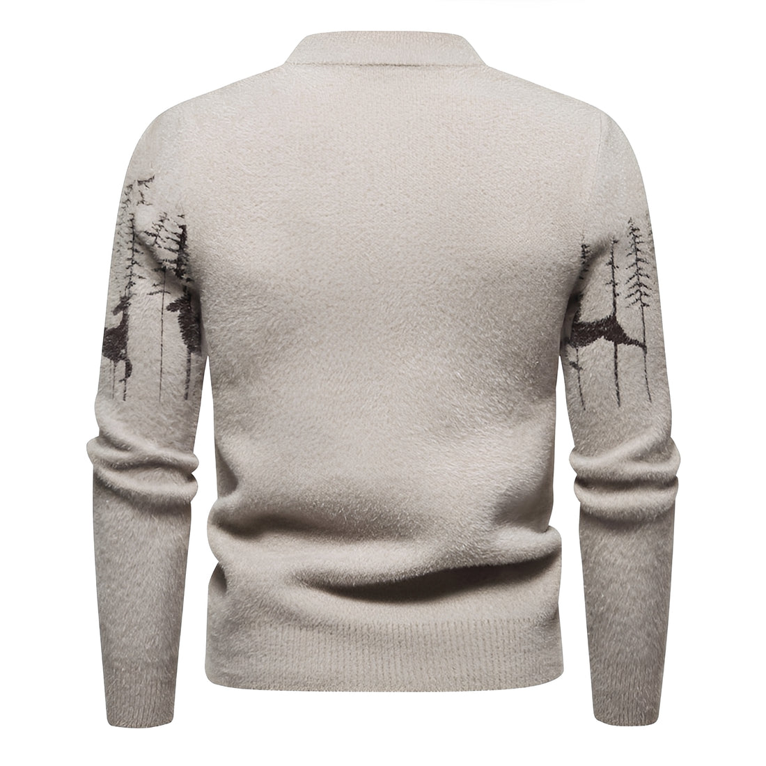 Sweater Men - Christmas Design, Deer and Forest Pattern, Regular Fit