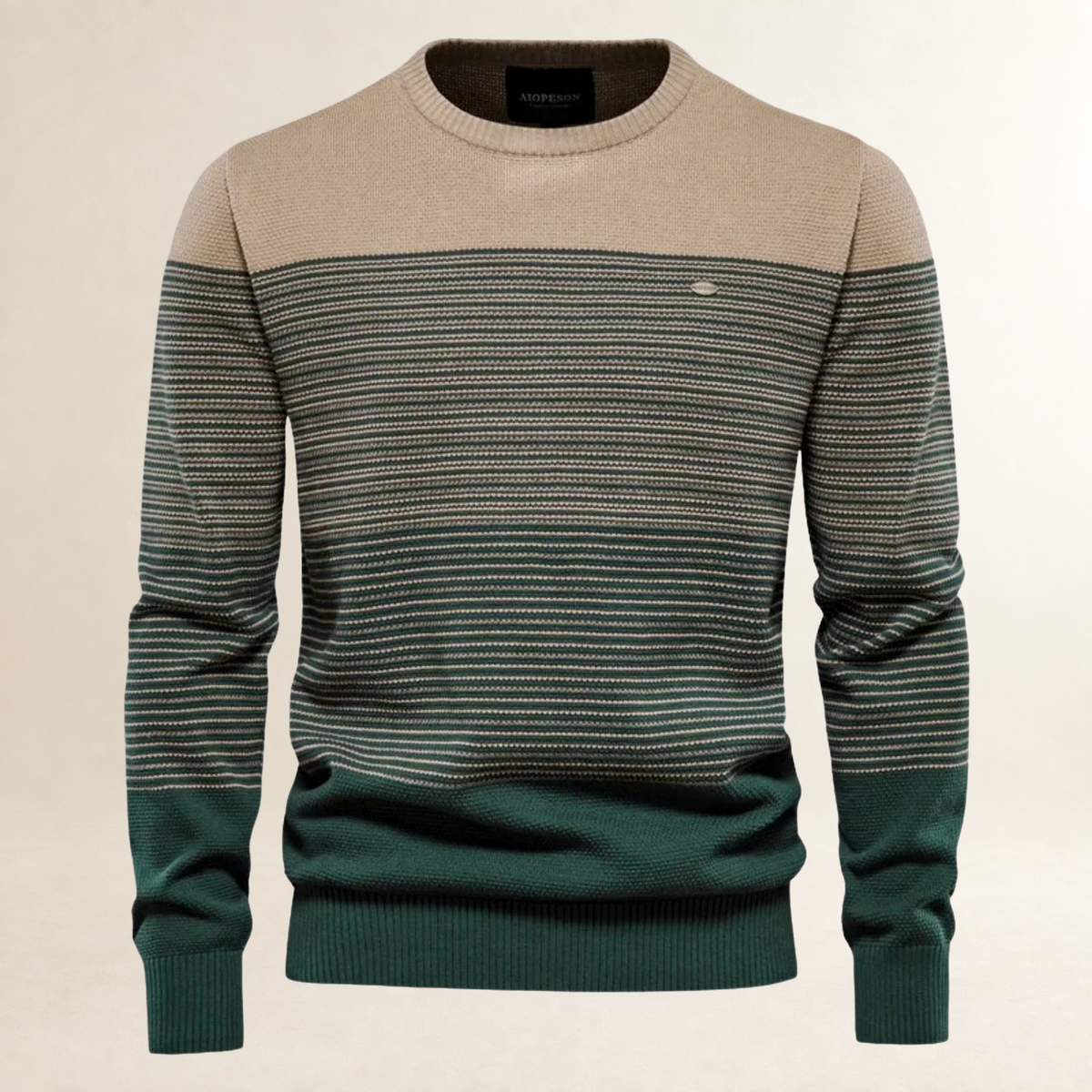 Sweater Men Striped Design with Crew Neck - Regular Fit