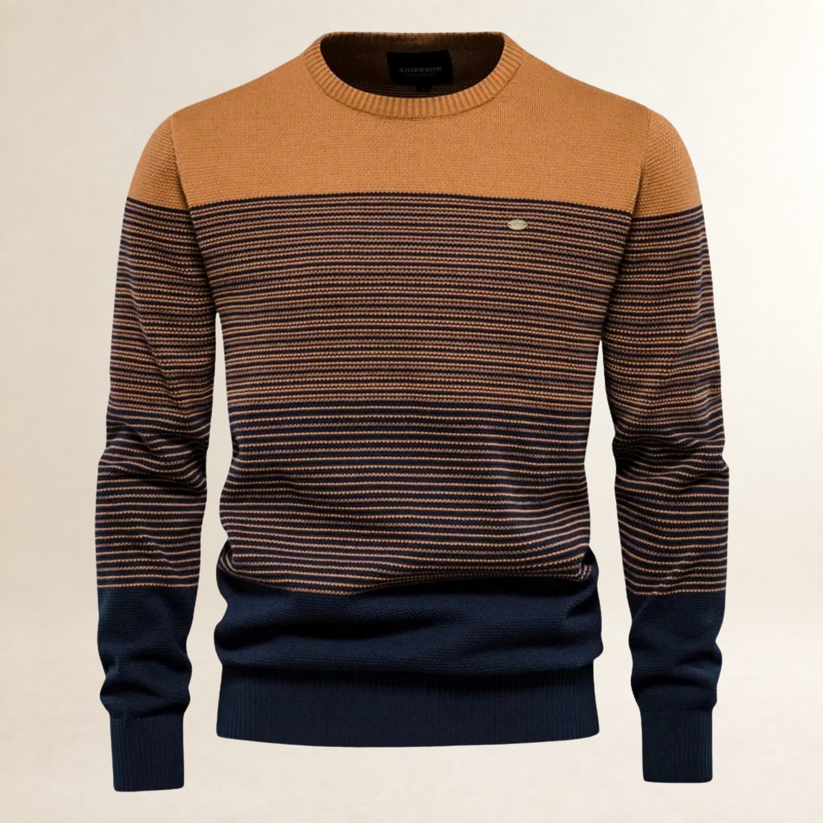 Sweater Men Striped Design with Crew Neck - Regular Fit