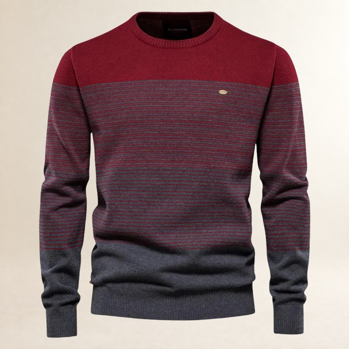 Sweater Men Striped Design with Crew Neck - Regular Fit