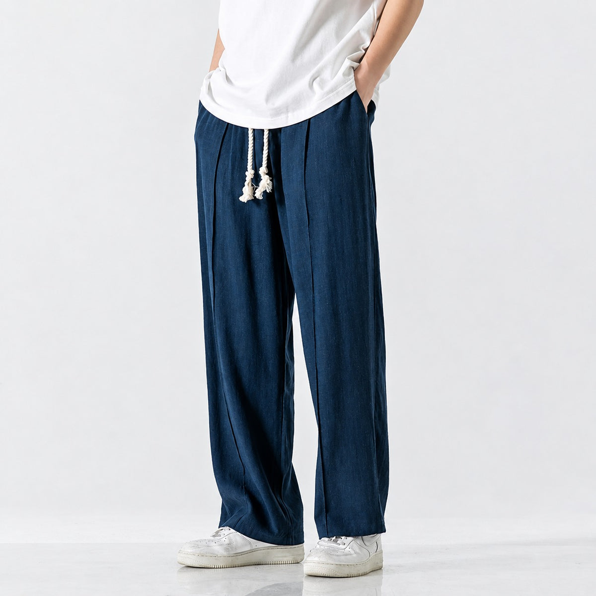 Sweatpants Men Regular Fit Woven Drawstrings Elastic Waistband