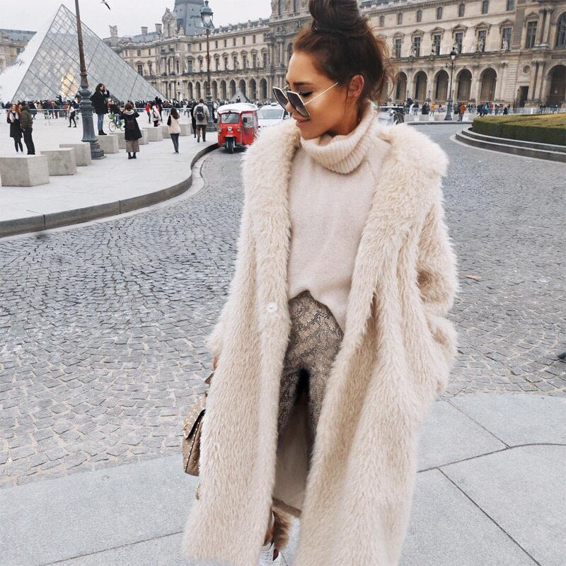 Teddy Coat Women Long Design - Warm and Stylish Outerwear