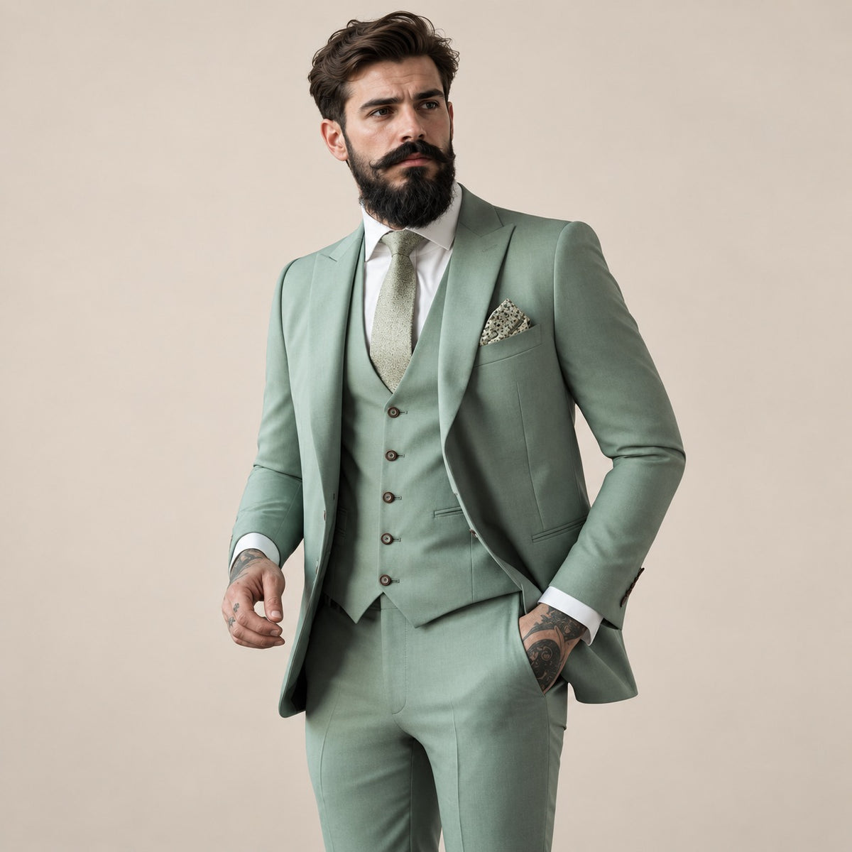Three-Piece Suit Men - Modern Fit, Tailored Design, Elegant Style