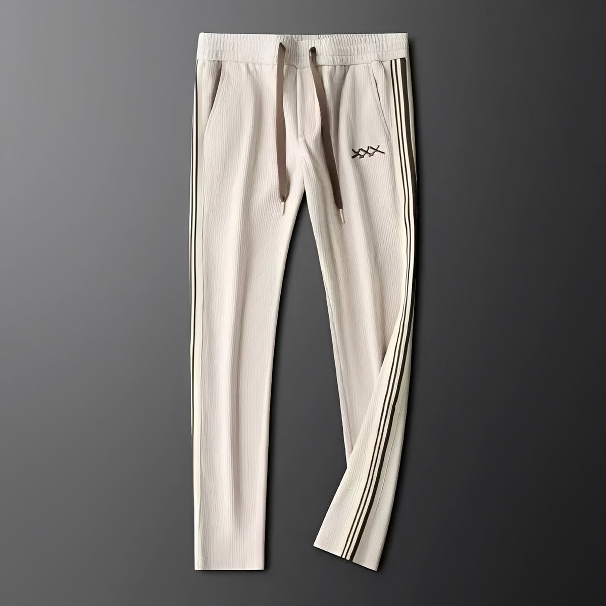 Tracksuit for Men - Zip-Up Jacket, Drawstring Pants, Ribbed Cuffs, Sporty Design