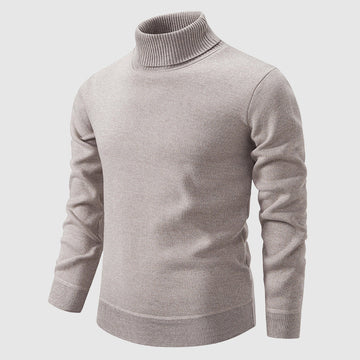 Turtleneck Sweater for Men with Elegant Design and Ribbed Collar - Regular Fit