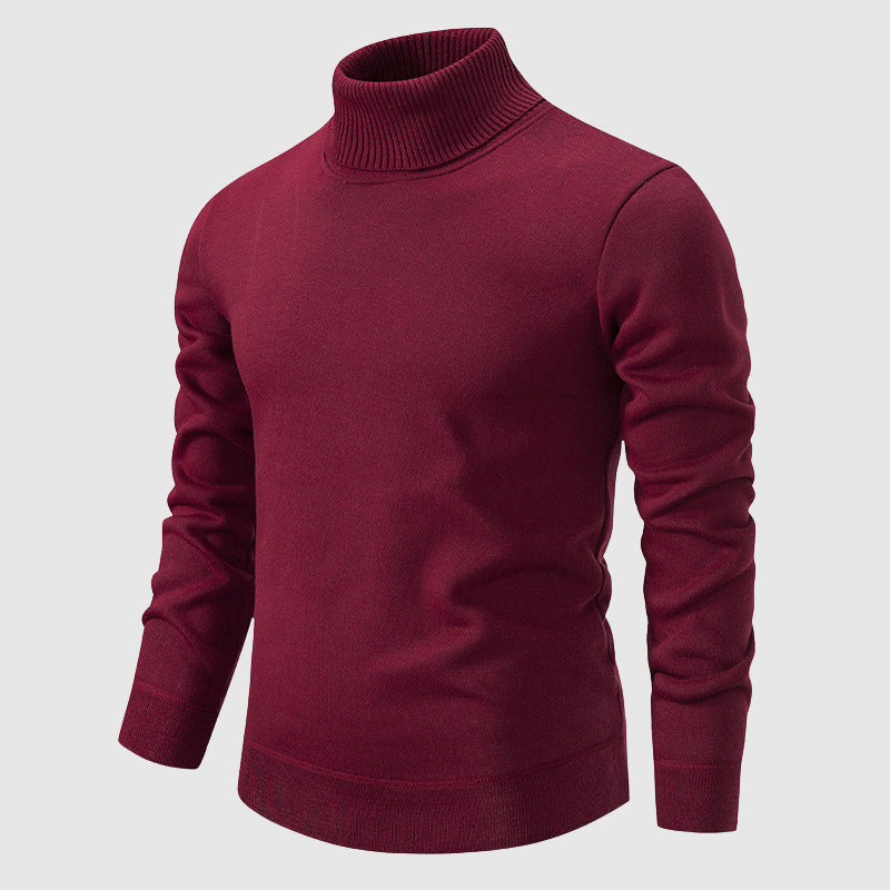 Turtleneck Sweater for Men with Elegant Design and Ribbed Collar - Regular Fit