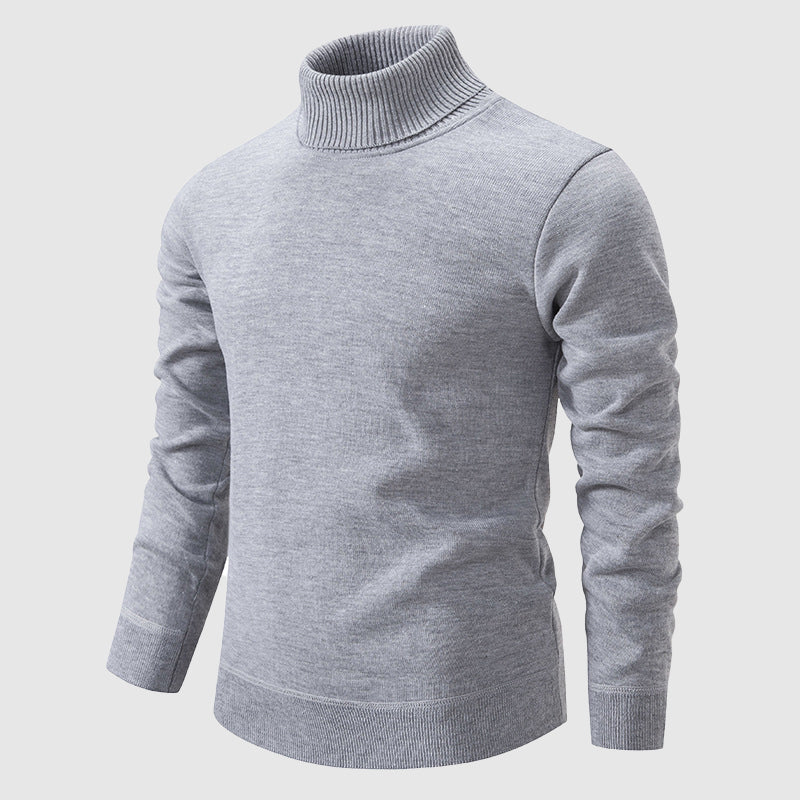 Turtleneck Sweater for Men with Elegant Design and Ribbed Collar - Regular Fit