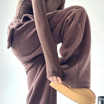 Wide Leg Sweatpants Women Oversized Fit with Drawstring Waist and Side Pockets