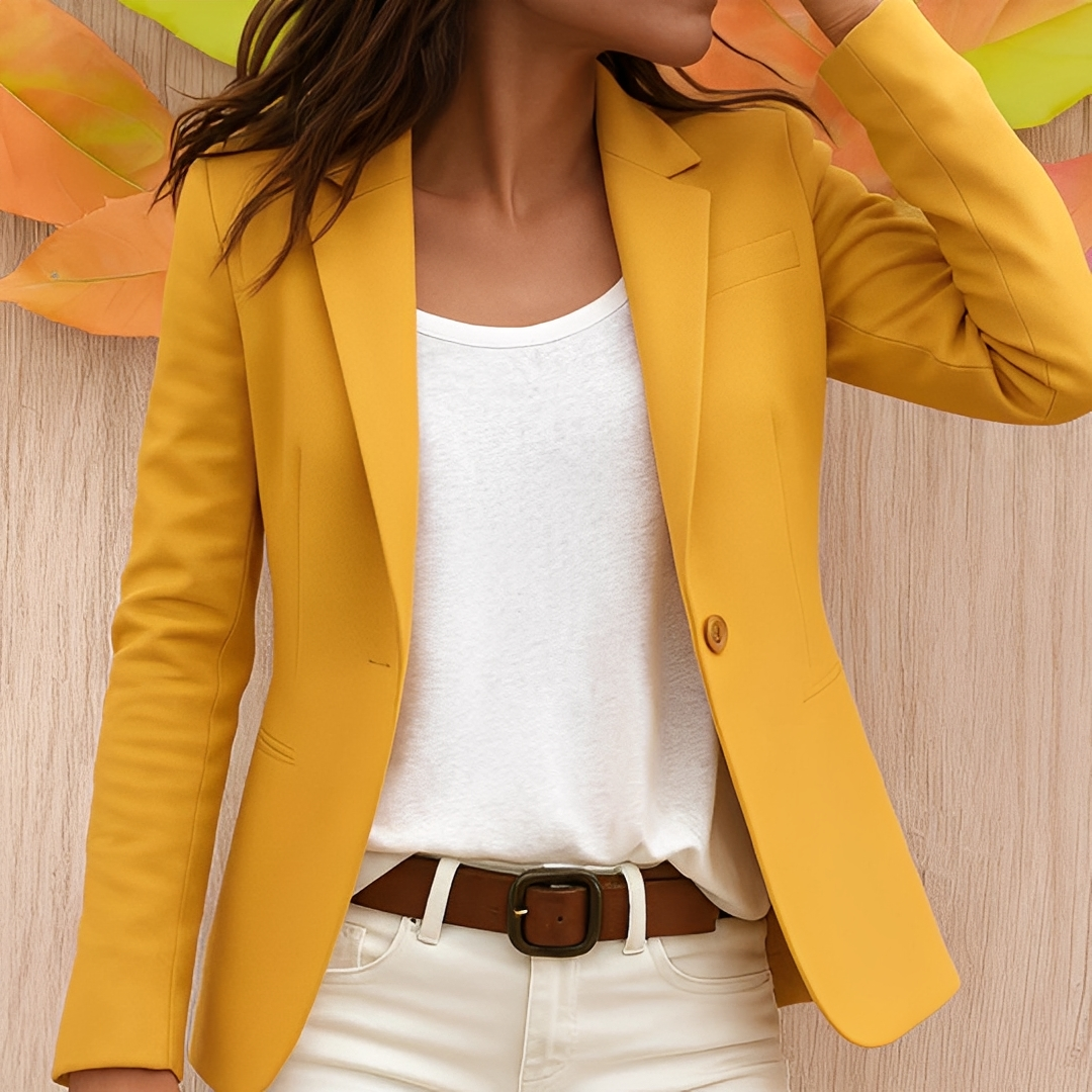 Women Blazer Seasonal Tailored Design with Single Button Closure - Slim Fit