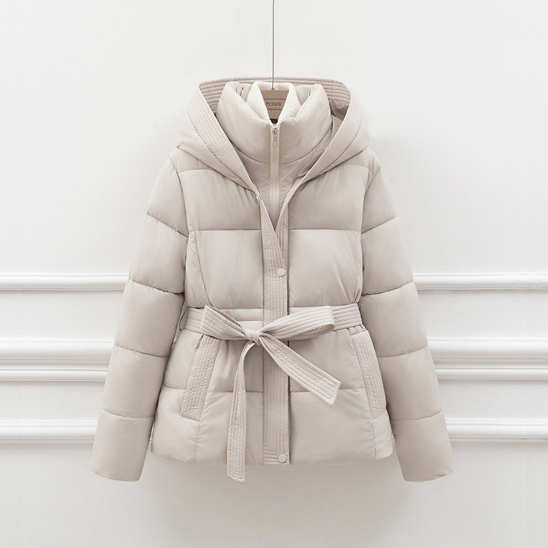 Women Jacket Seasonal Hooded Padded with Belted Waist - Relaxed Fit