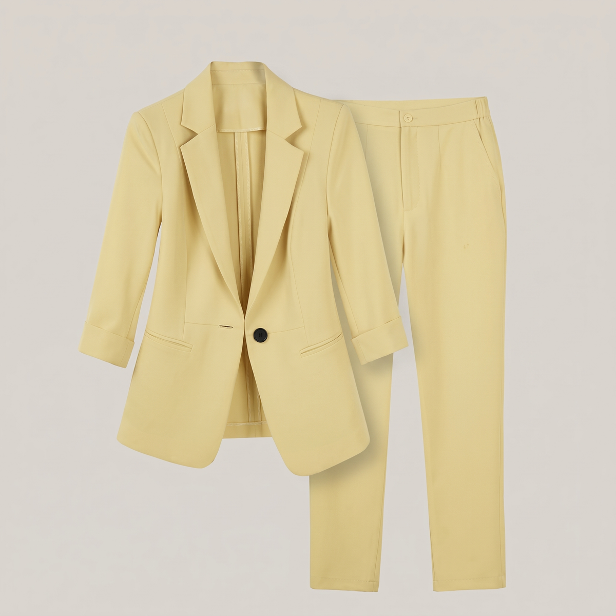 Women's Blazer and Trouser Set - Tailored Fit with Classic Design