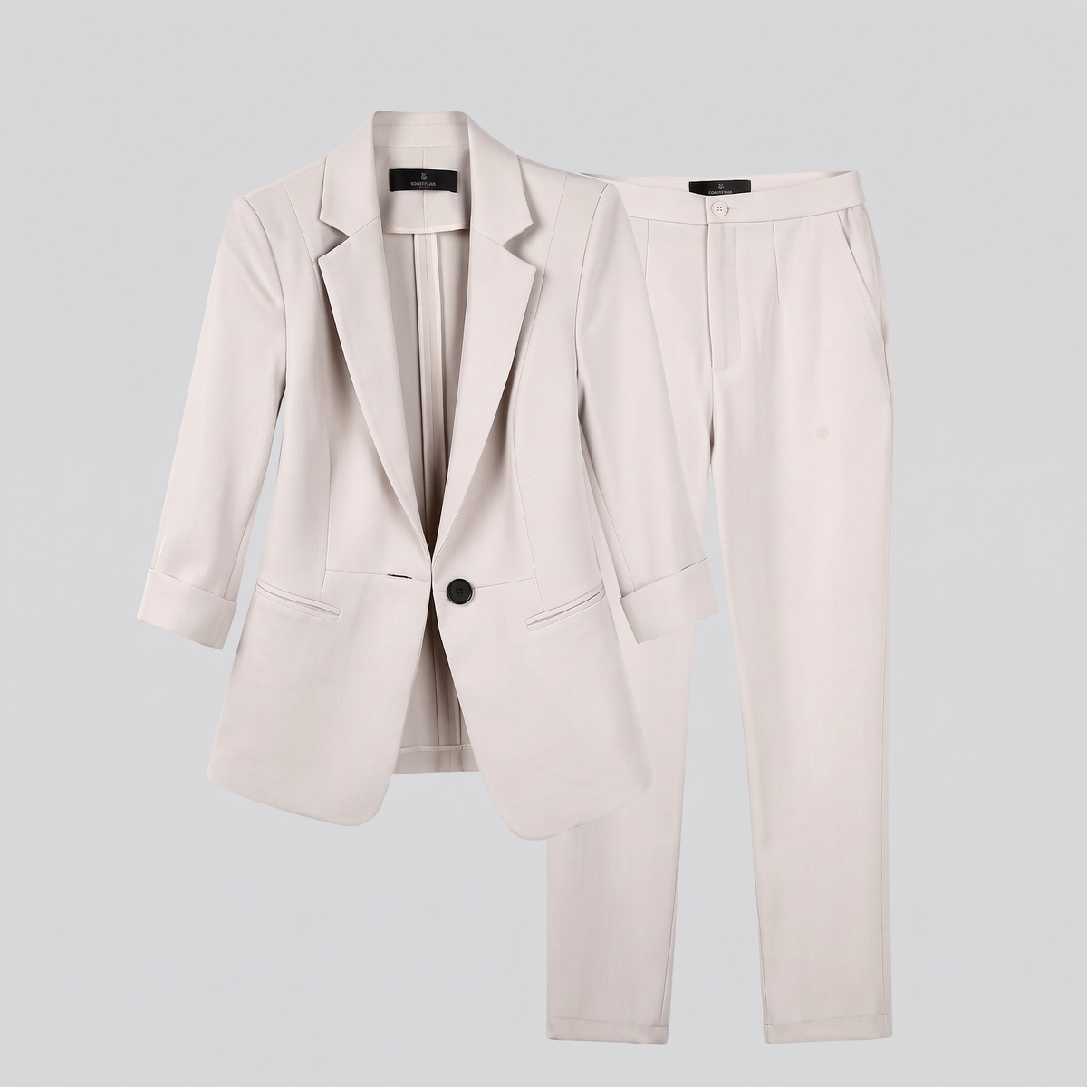 Women's Blazer and Trouser Set - Tailored Fit with Classic Design