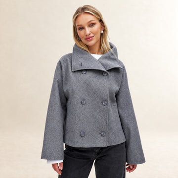 Women's Double-Breasted Jacket - Wide Lapel, Regular Fit