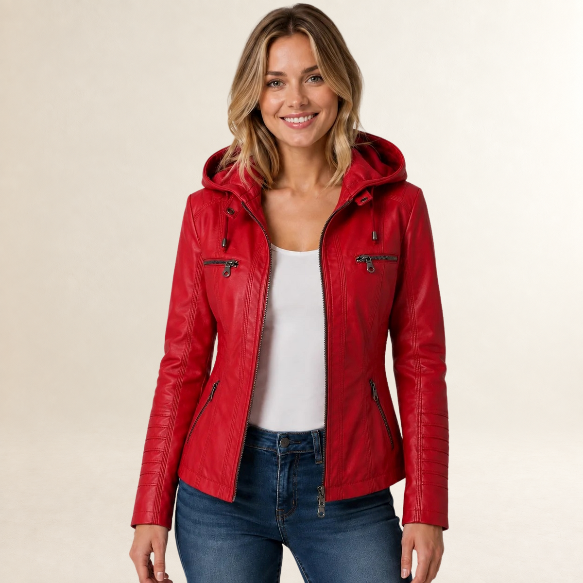 Women's Jacket Hooded Zip Up with Pockets - Regular Fit, Casual Style