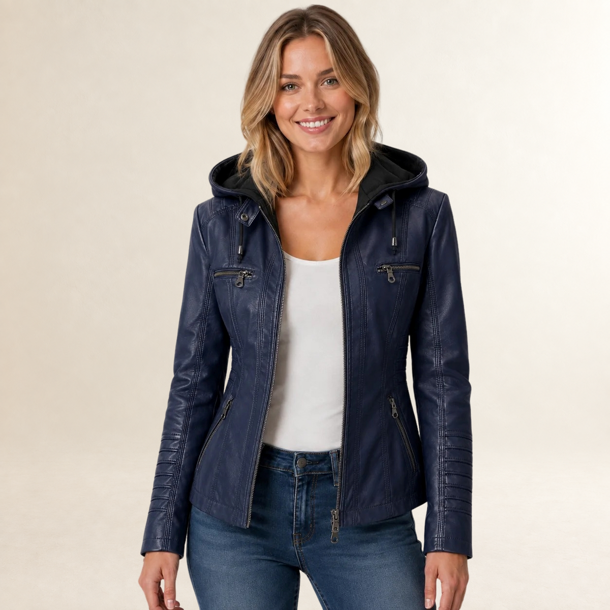 Women's Jacket Hooded Zip Up with Pockets - Regular Fit, Casual Style