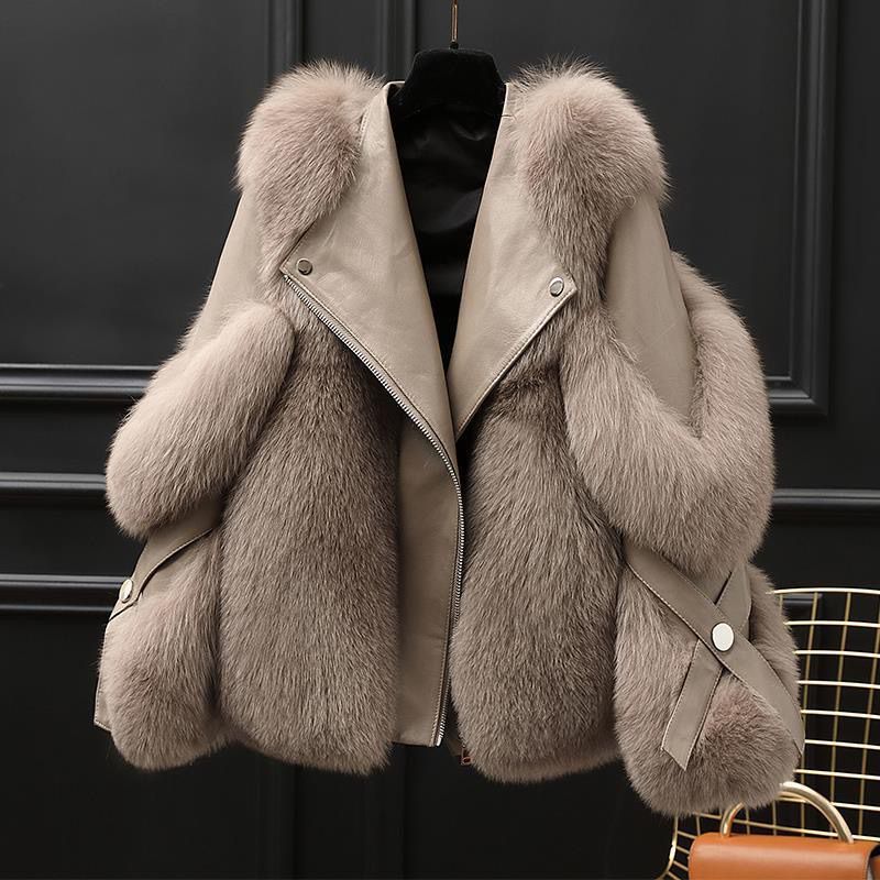 Women's Jacket - Oversized Collar, Zip Closure, Tailored Fit, Statement Outerwear