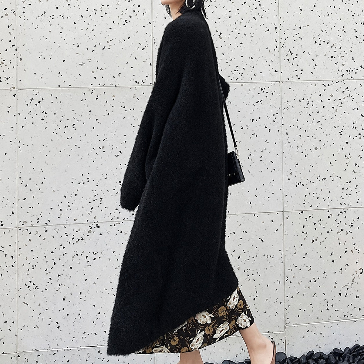 Women's Long Cardigan - Oversized Fit with Open Front Design