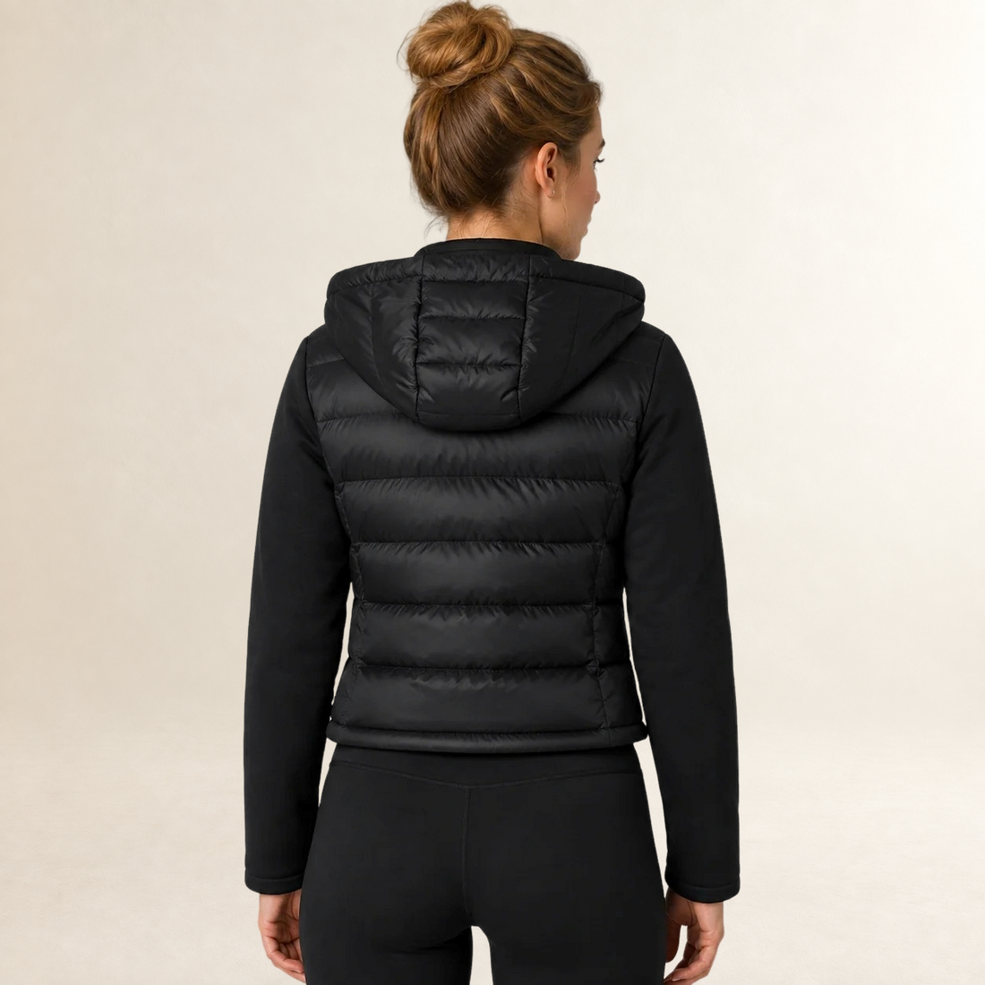 Women's Puffer Jacket Hooded Lightweight Zip Up - Casual Fit