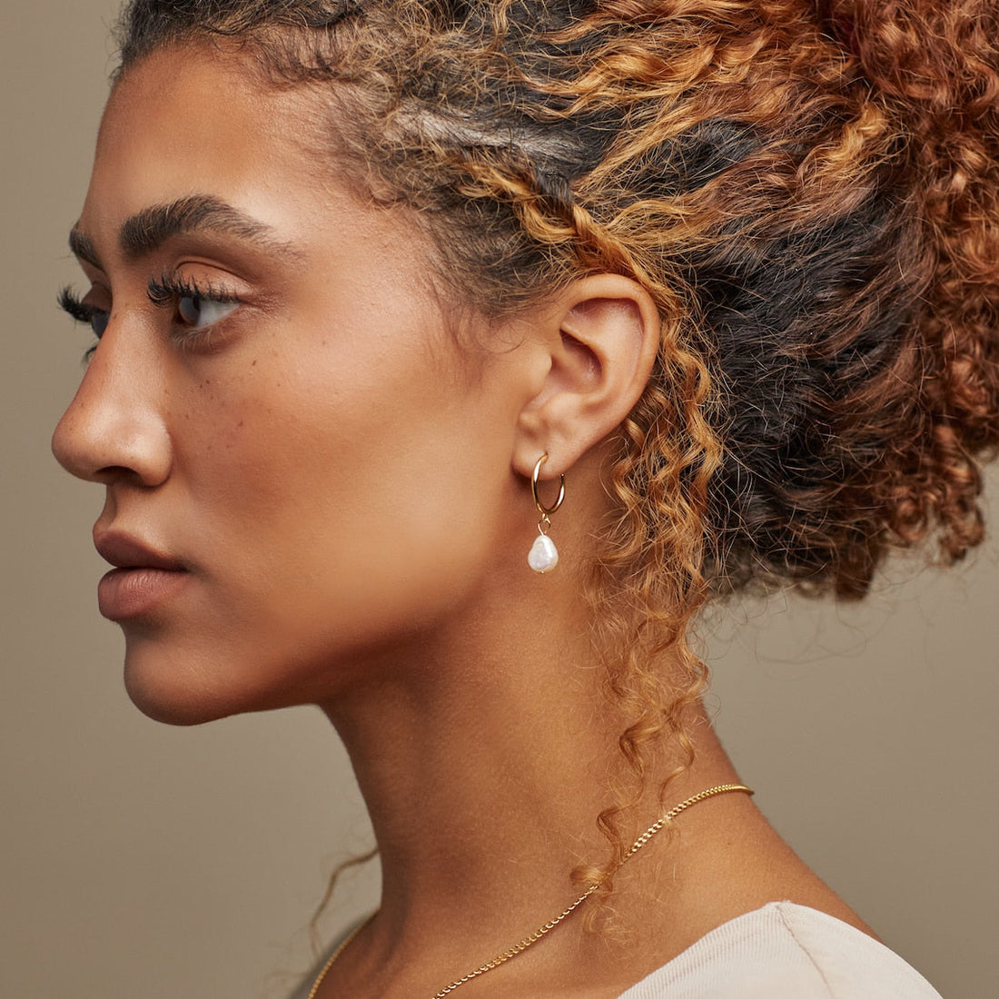 Hanging Pearl Rings - Pearl Earrings