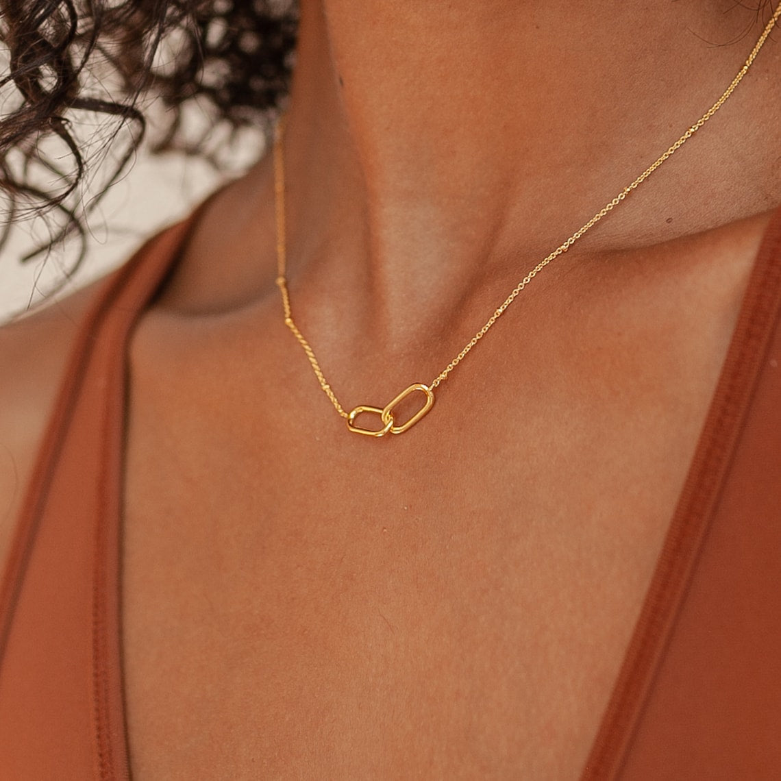 Necklace with Connected Pendants