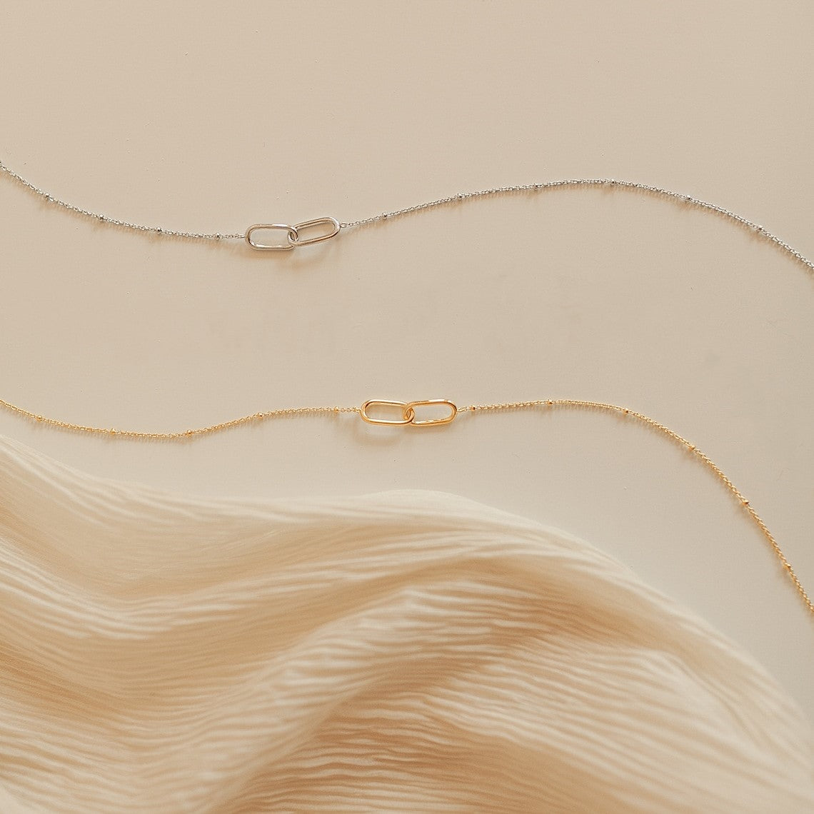 Necklace with Connected Pendants