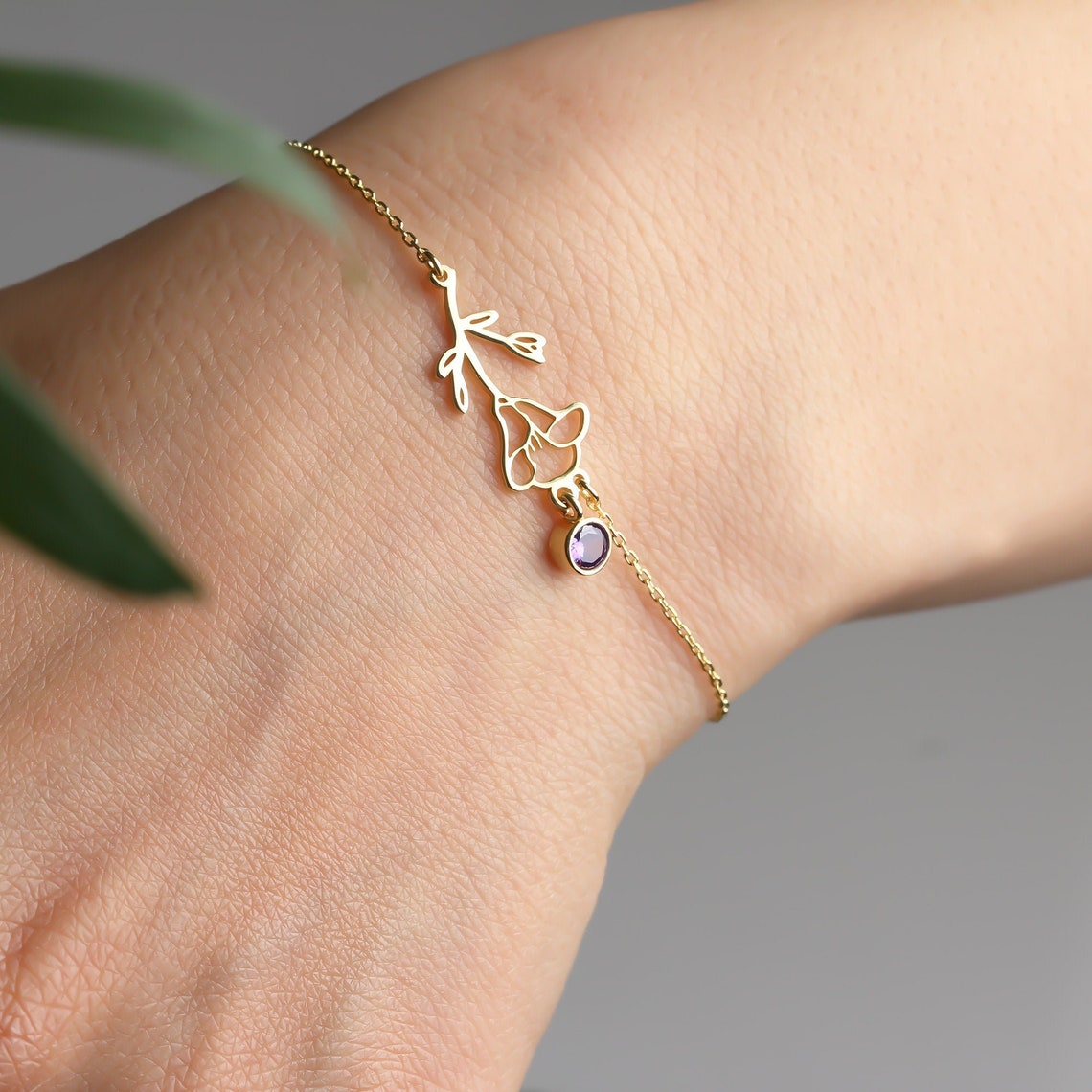 Birth Flower Bracelet - Birthstone Bracelet