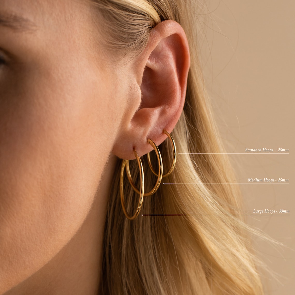 Light hoops - Elegant earrings (set of 4)