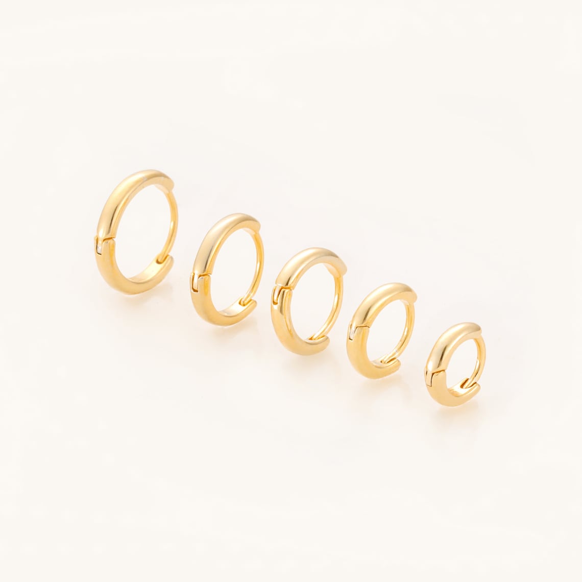 Gold Huggie Earrings - 7 Pieces Earrings