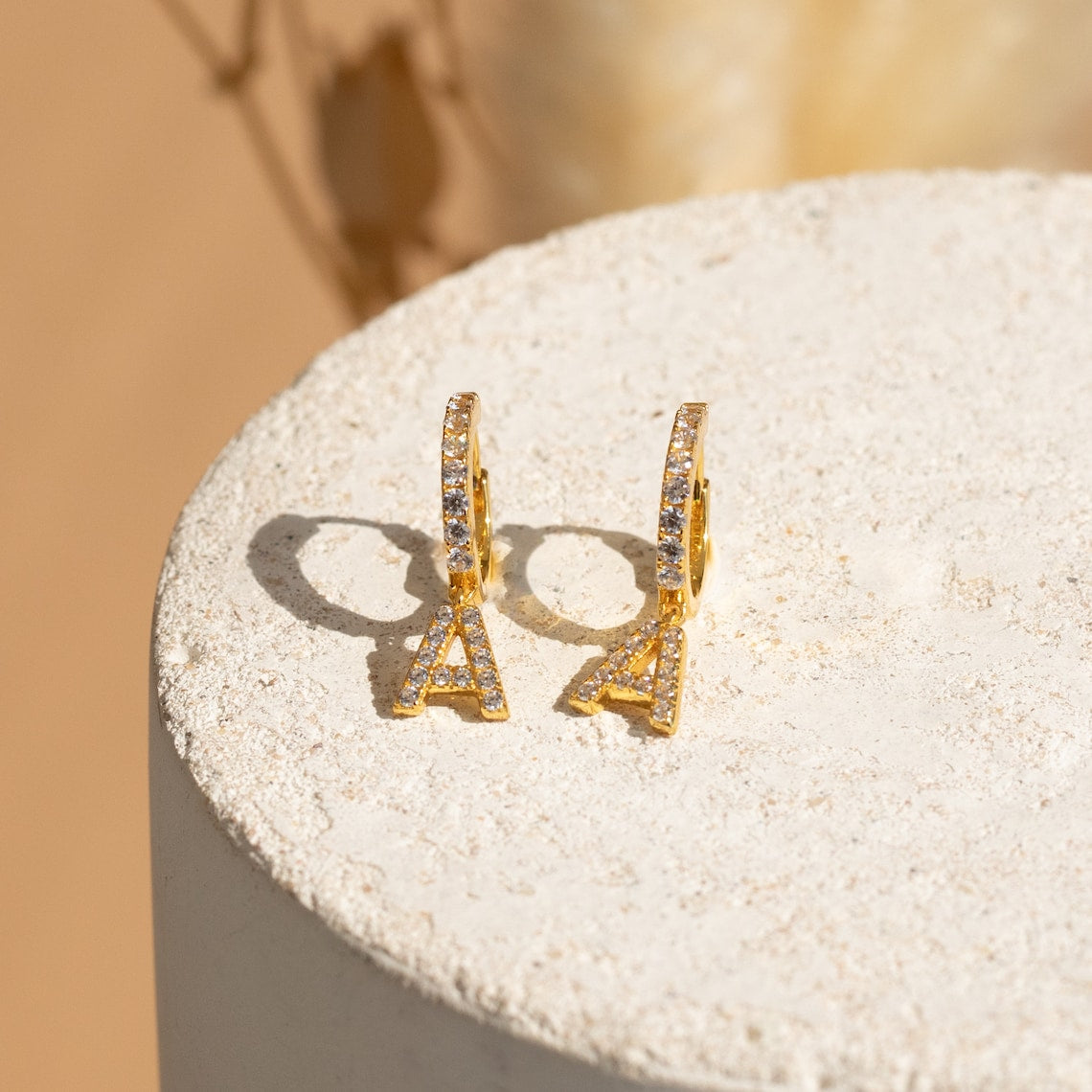 Letter earrings - Delicate Huggie earrings
