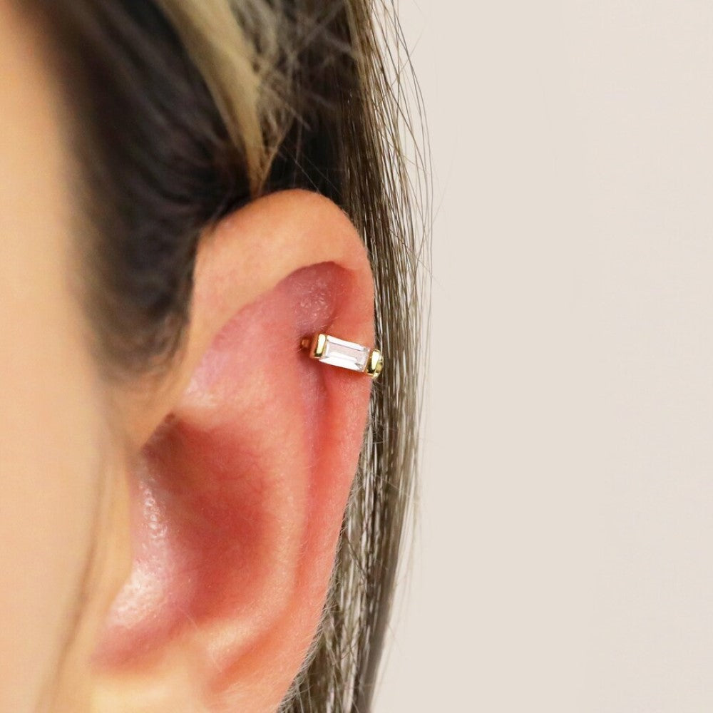 Brilliant Earrings - Cartilage Baguette Earrings