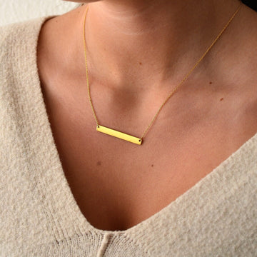 Bar Necklace with Name - Custom Bar Necklace
