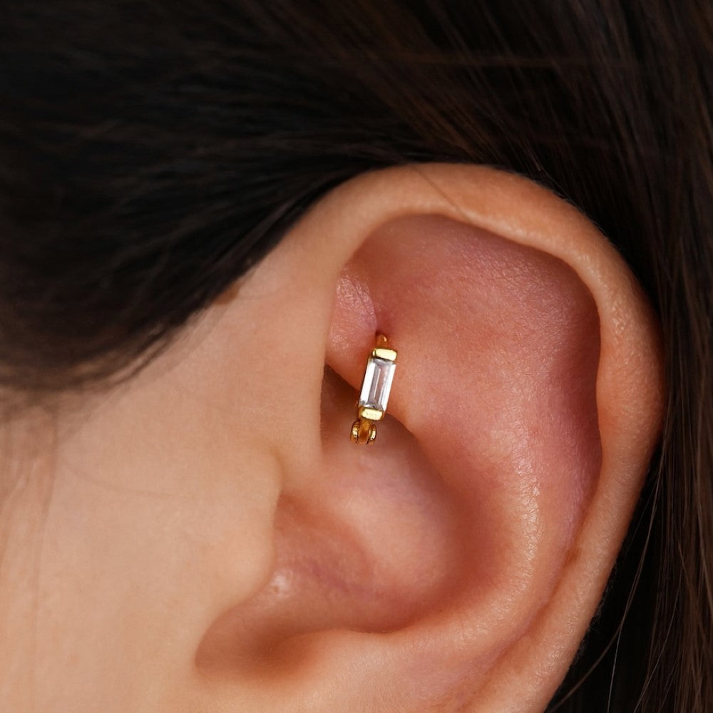 Brilliant Earrings - Cartilage Baguette Earrings