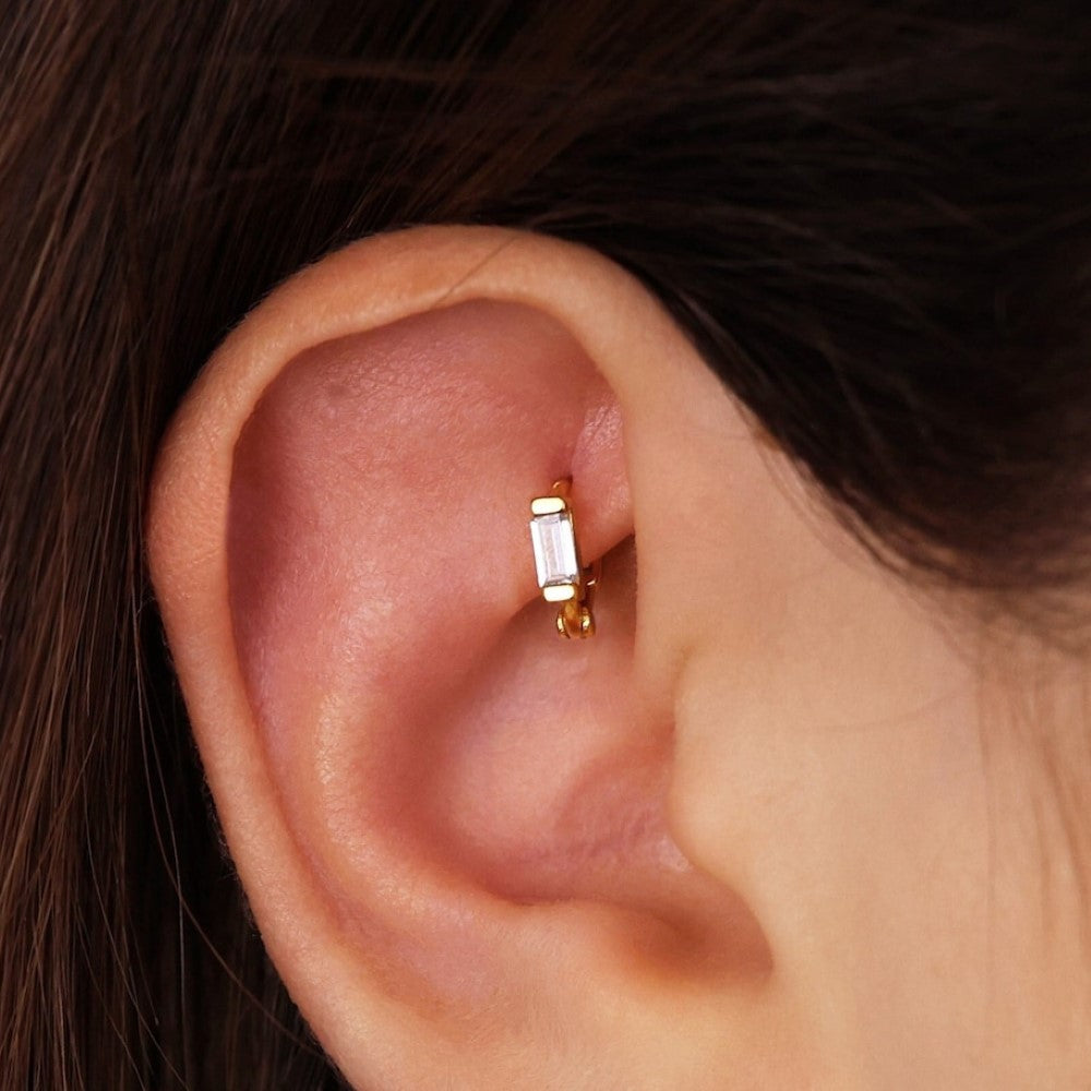 Brilliant Earrings - Cartilage Baguette Earrings