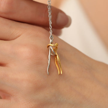 Love Hug Pendant - Couple Necklace with Embrace