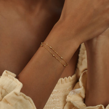 Double Beaded Ripple Necklace - Layered Bracelet