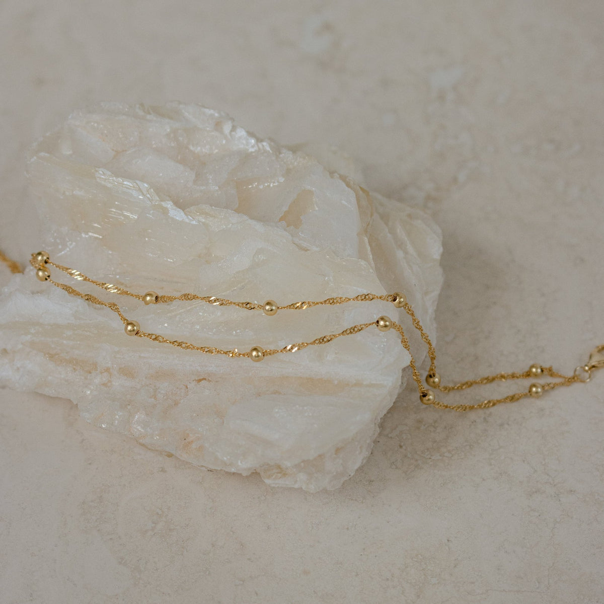 Double Beaded Ripple Necklace - Layered Bracelet