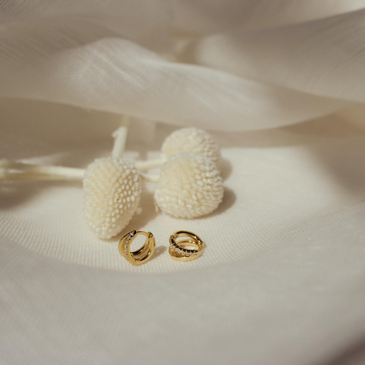 Duo Huggies - Earrings of duo sparkling