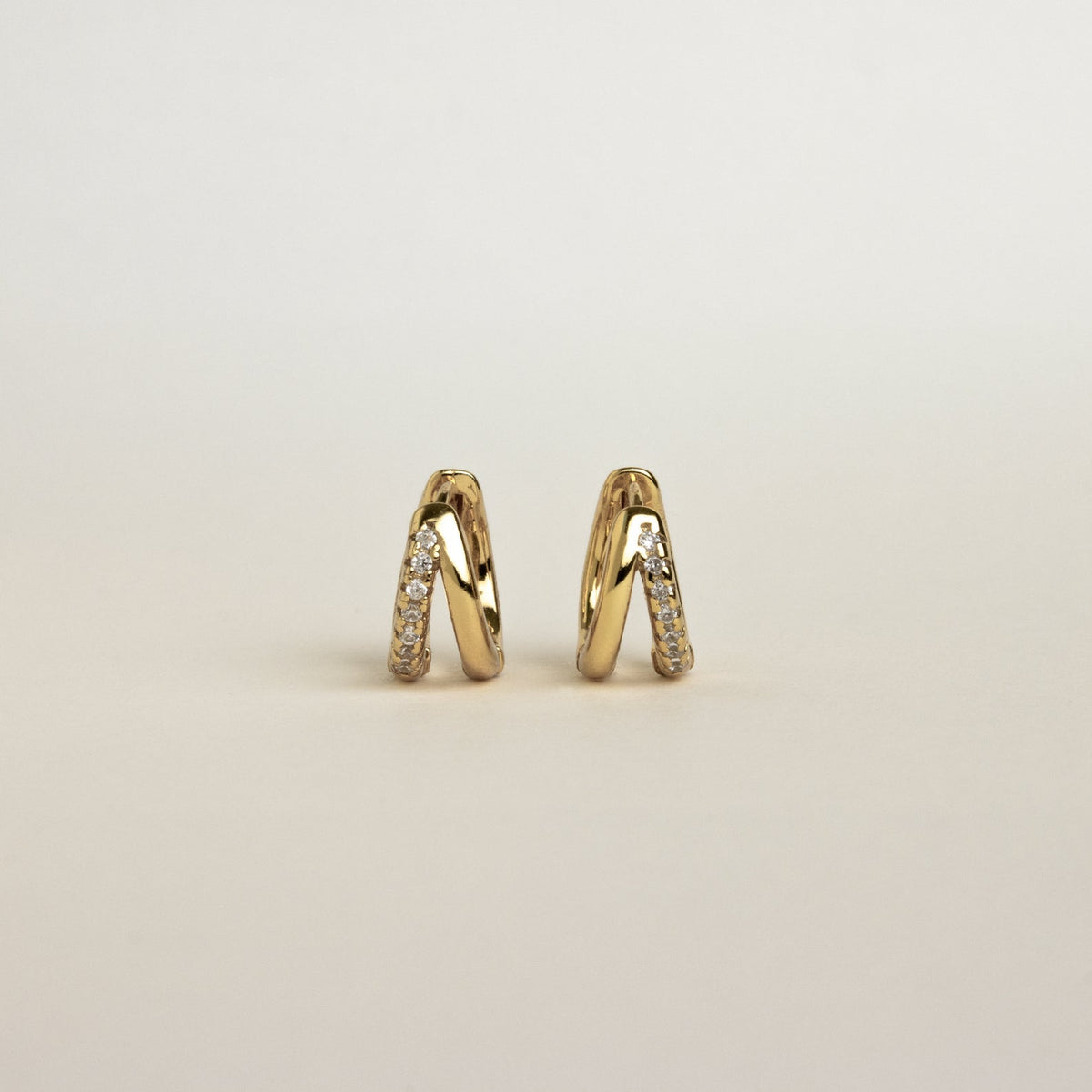 Duo Huggies - Earrings of duo sparkling