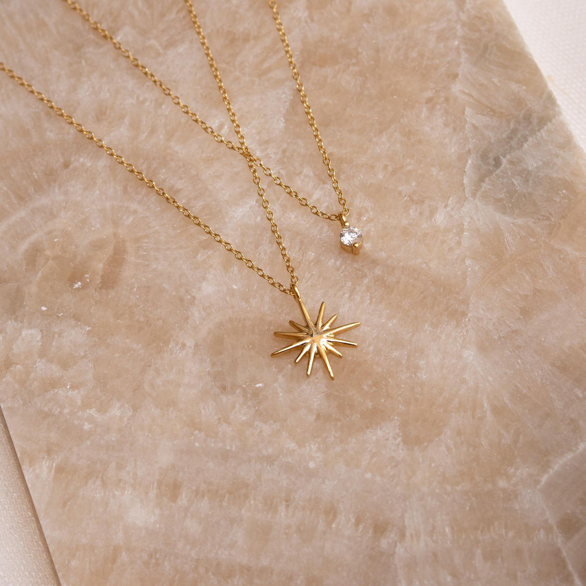 Double Layer Starburst Necklace - Starburst Duo