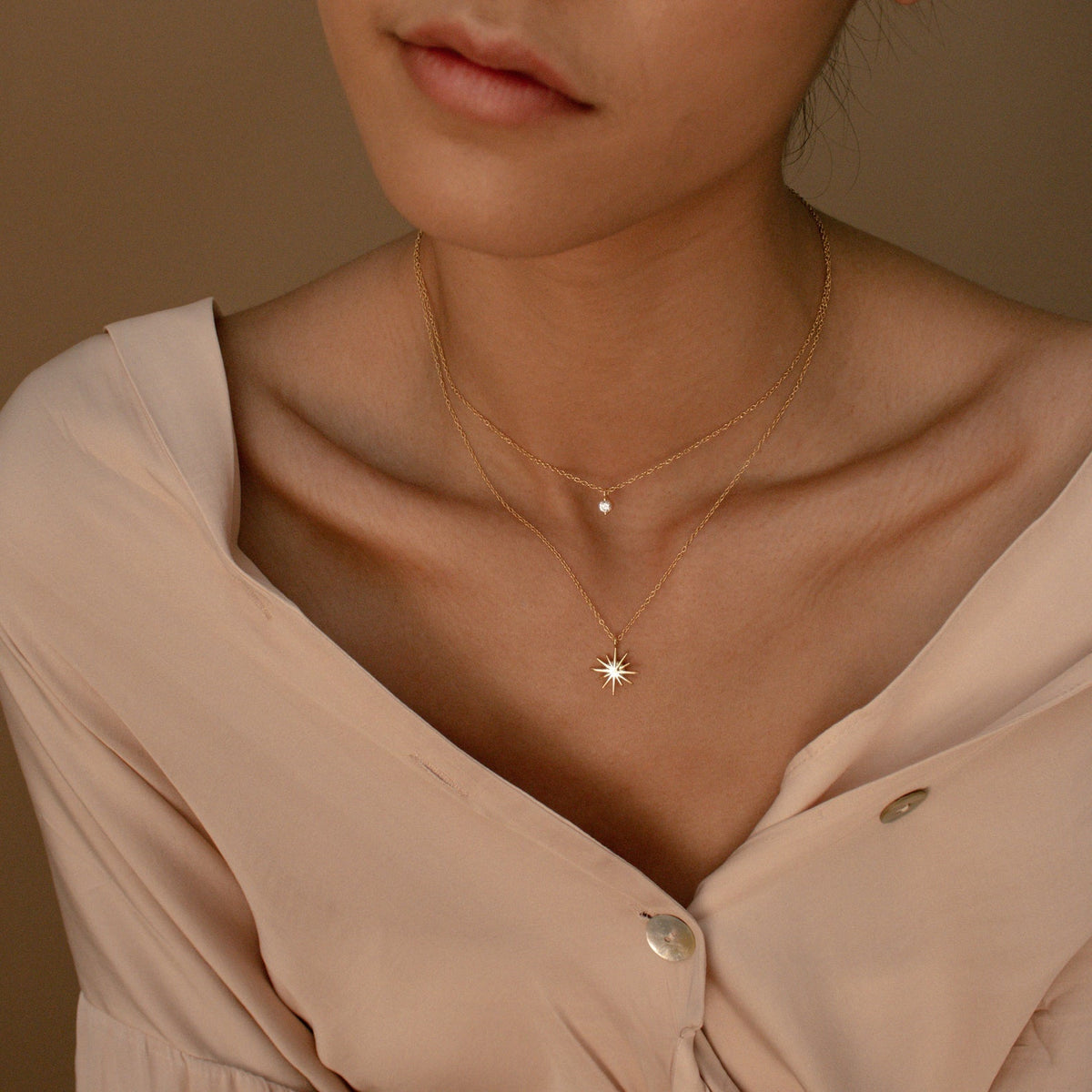 Double Layer Starburst Necklace - Starburst Duo