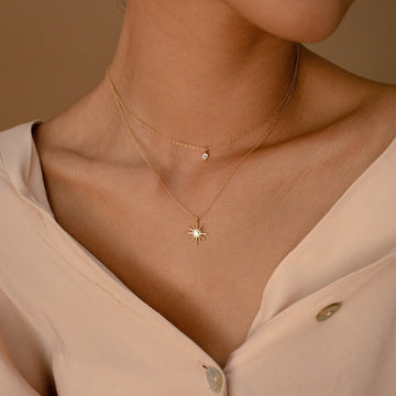 Double Layer Starburst Necklace - Starburst Duo