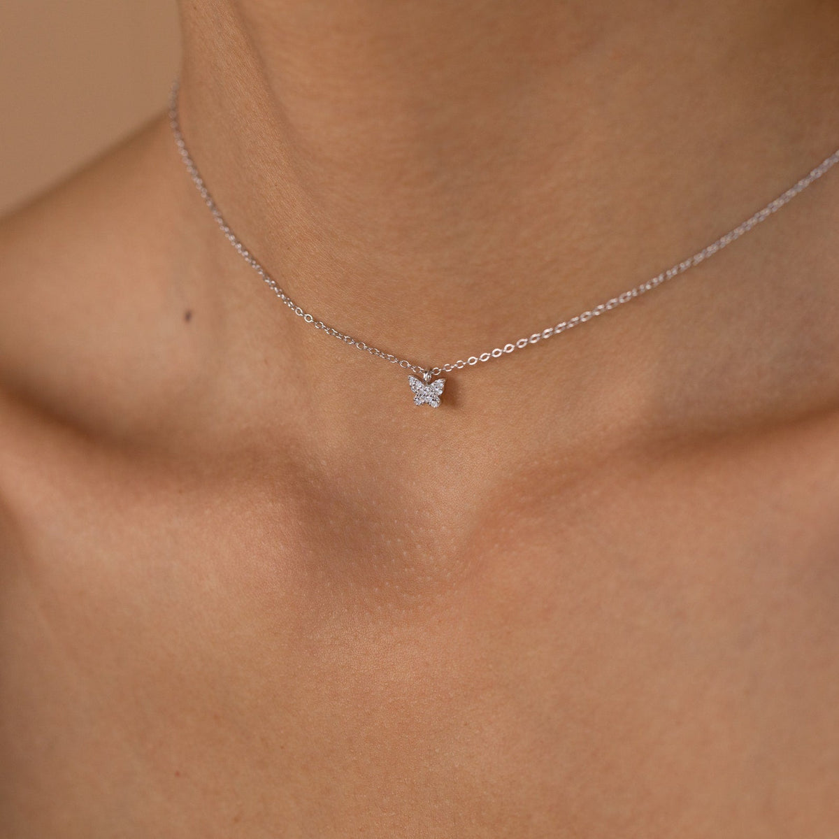 Mandy – Pavé Butterfly Necklace